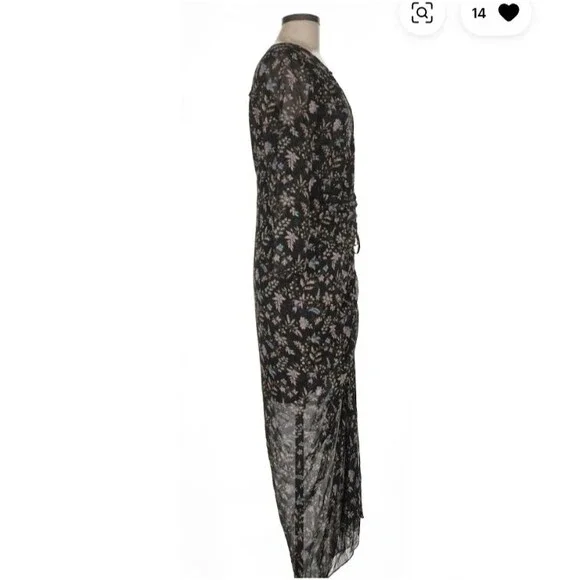 VERONICA BEARD Shaia Embellished 3-D Beaded Ruched Ruffle Sleeve Dress sz 8 $695 - Picture 5 of 8